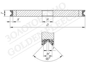 Коло для шліфування 1DD6V трапеція
